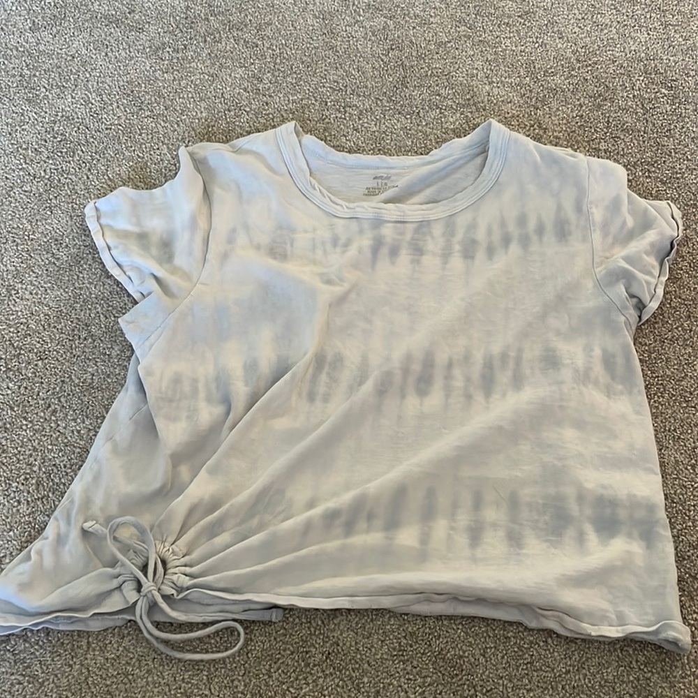 slightly worn shirt with tie on front